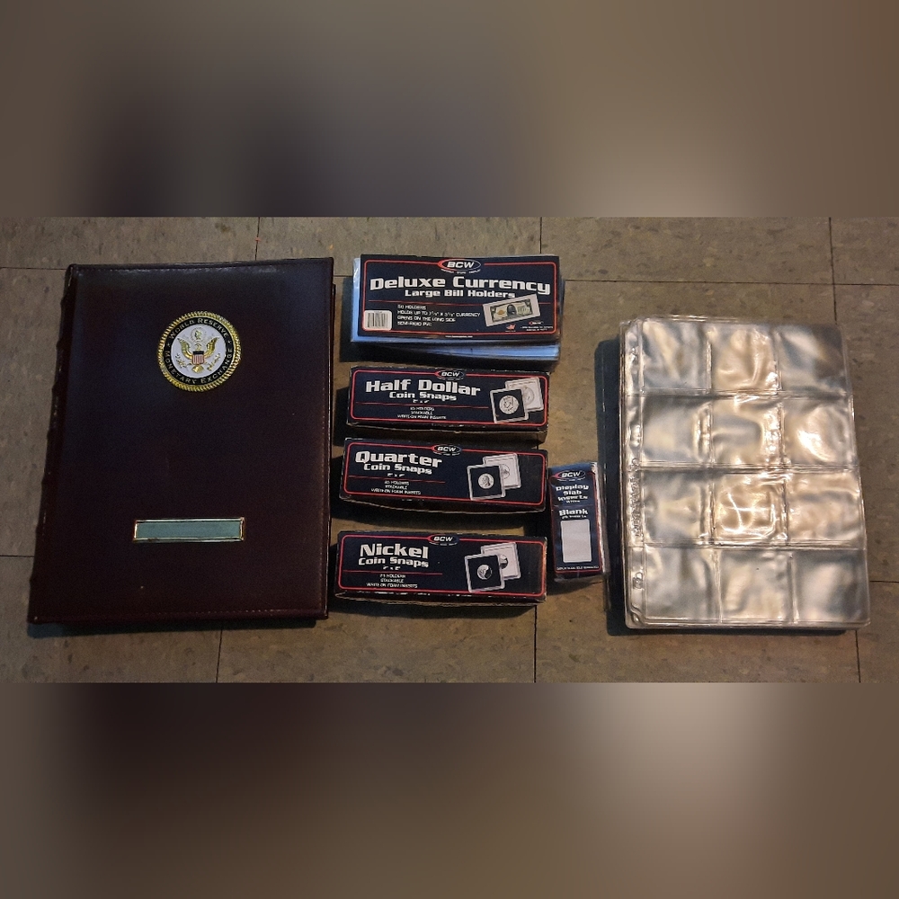 Coin holders/$2 bill book/any bill plastics/money collecting.